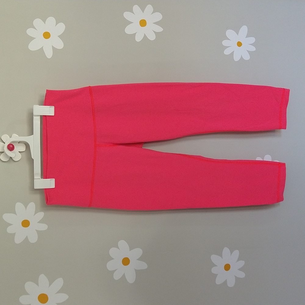 Lululemon Wunder Under Crop ll Full-On Luon (Roll Down) in Electric Coral